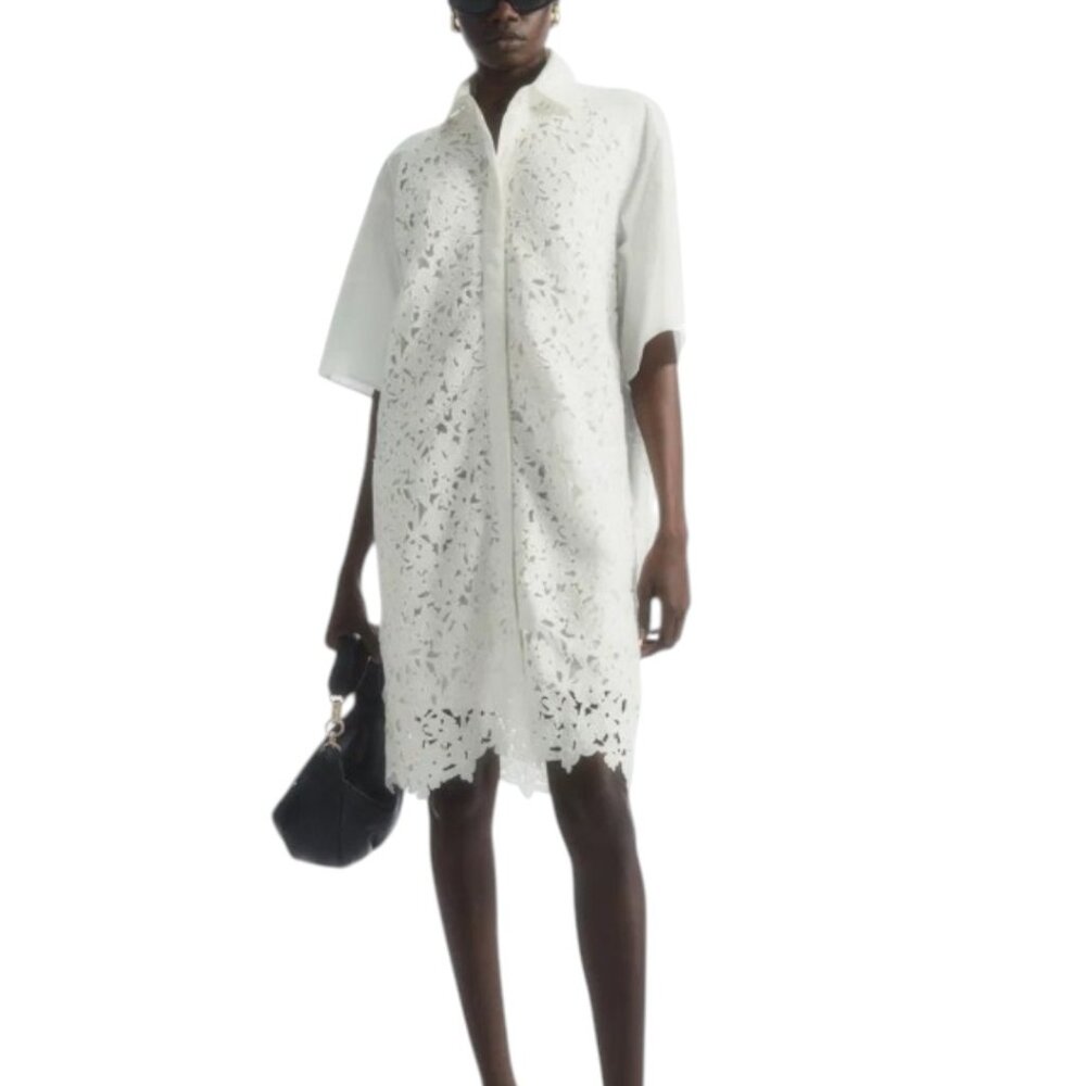 NWT - COS Broderie Anglaise dress - white - Size 14